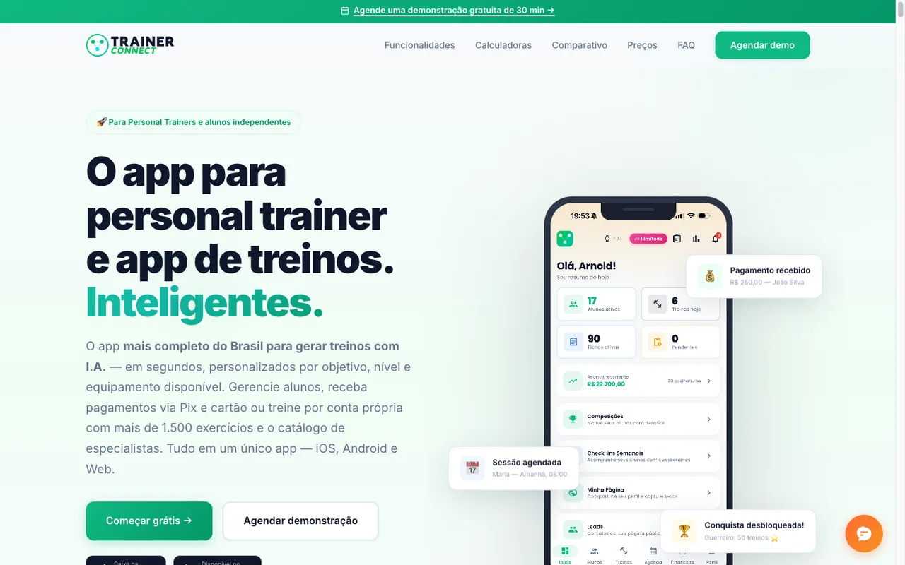 Trainer Connect — app para personal trainers